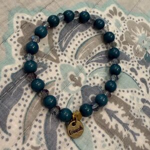 Erimish Teal Beaded Bracelet with Charm